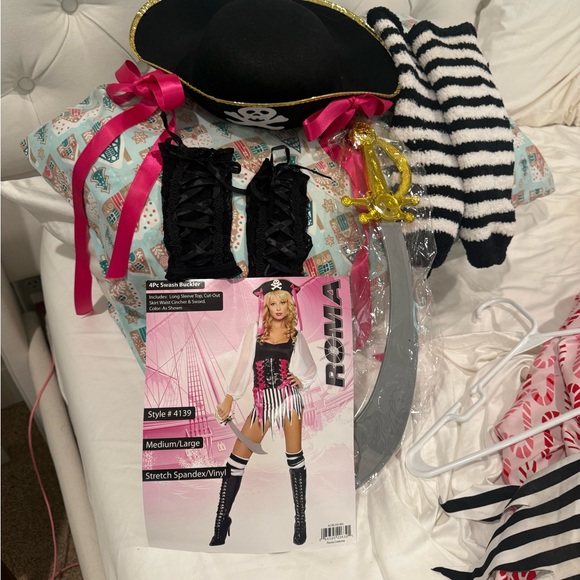 Pirate Costume for Women - Black and Pink - Picture 1 of 7